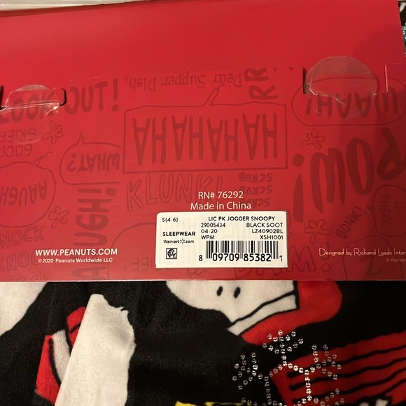 Peanuts Snoopy and Woodstock Ladies Sleep Jogger - Picture 2 of 3